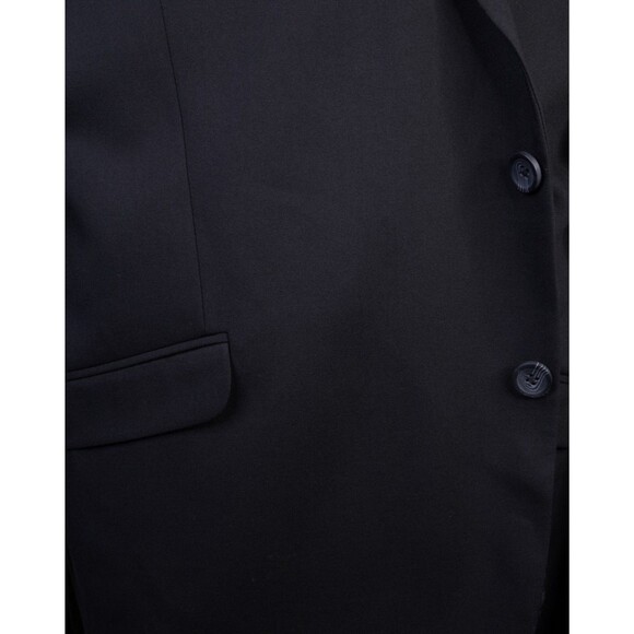 Kenneth Cole Reaction Men's Suit Jacket Sport Coat Solid Black Sz 50R Two Button - Picture 3 of 15